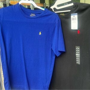 Polo by Ralph Lauren Black and Blue Tees, Large, 14-16 boys
